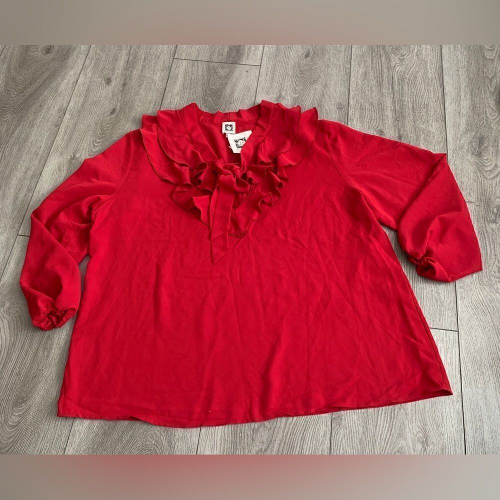 Anne Klein woman’s ruffle shirt, great to use in a professional setting